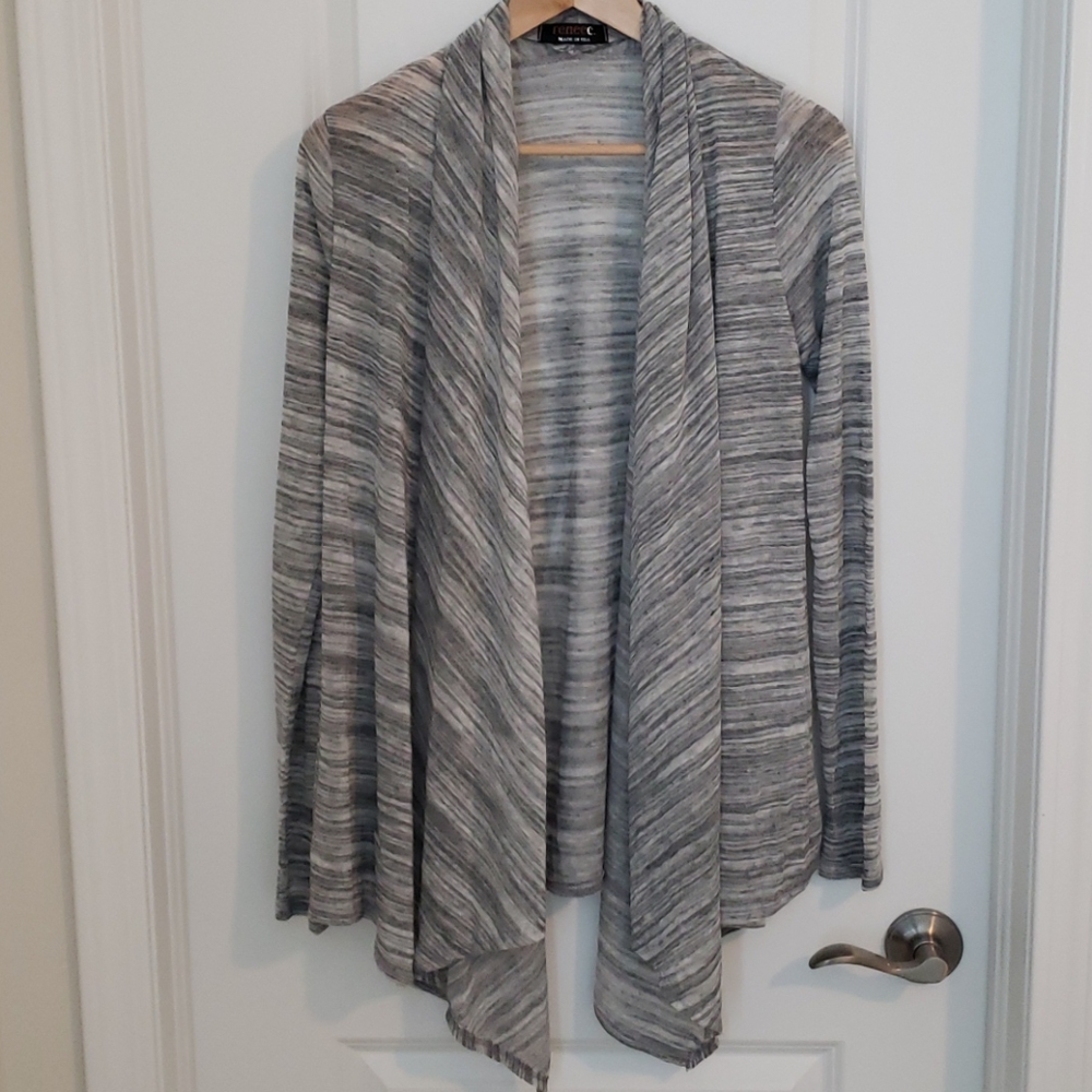 Renee C. Heather Gray Lightweight Open Cardigan